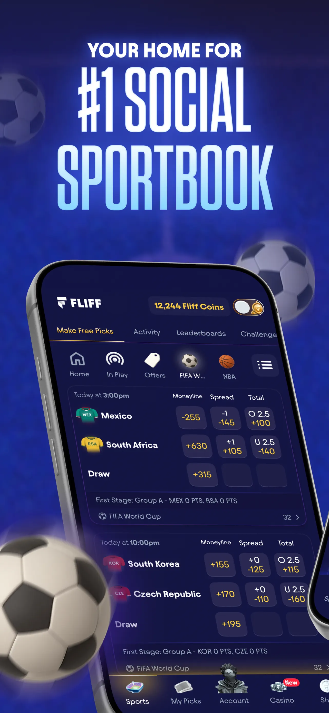 Fliff sports home with live soccer odds