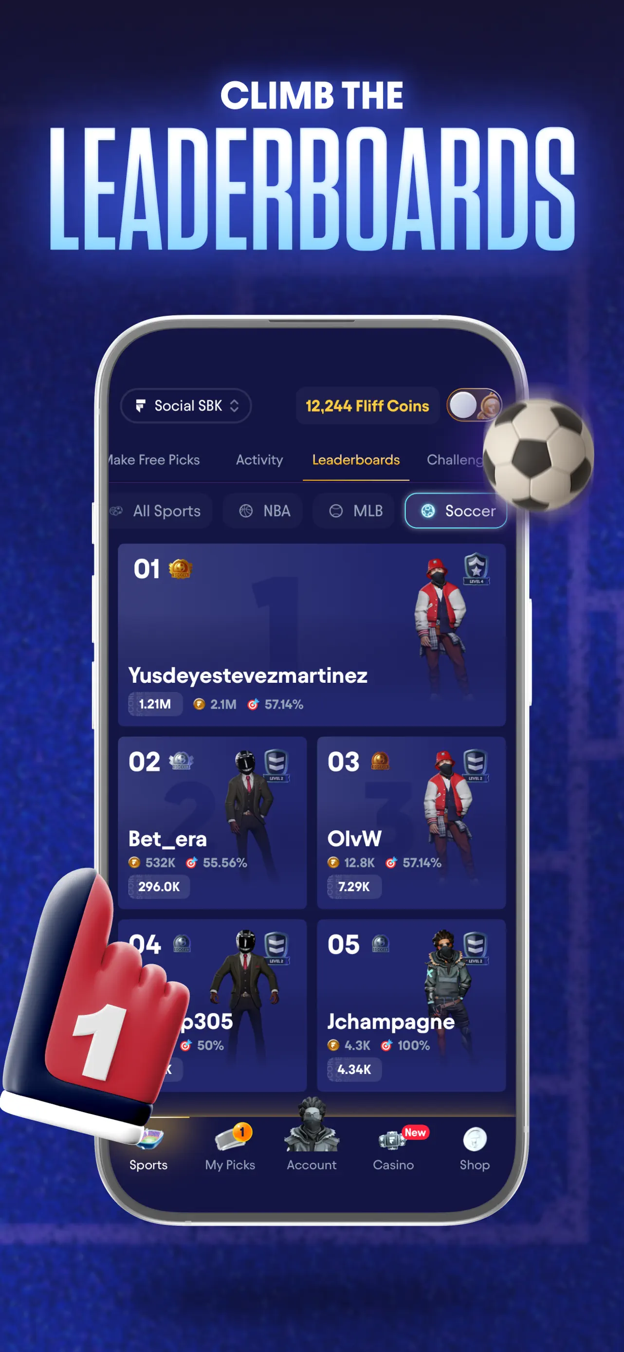 Fliff competitive player leaderboard