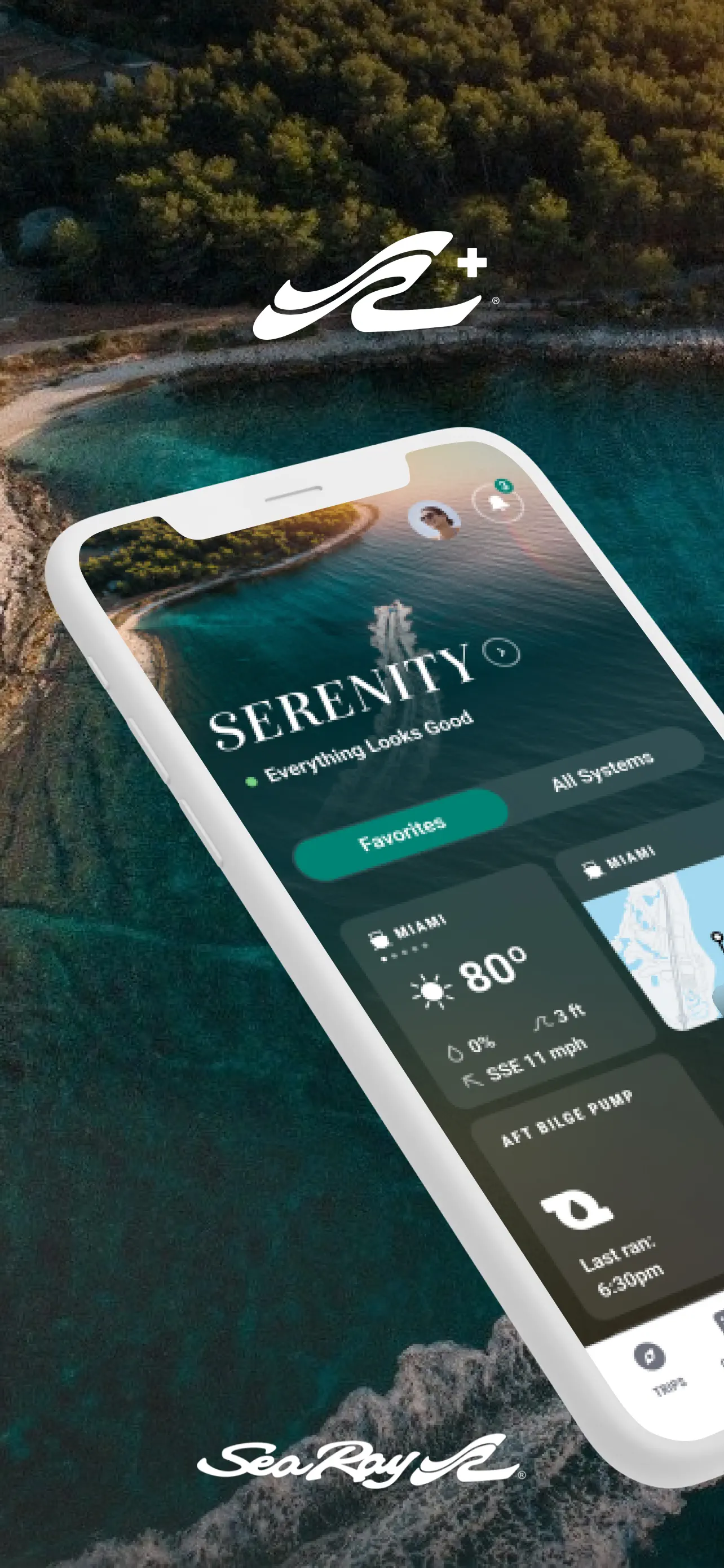 Sea Ray Plus vessel status dashboard